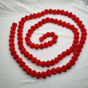 90" Red Pompom Garland